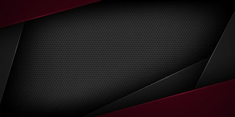 Wall Mural - black abstract vector background with overlapping characteristics.