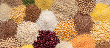 Different Type Of Grains With Fiber And Carbohydrates