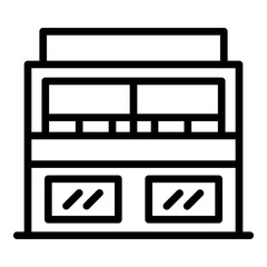 Poster - futuristic house icon. outline futuristic house vector icon for web design isolated on white backgro