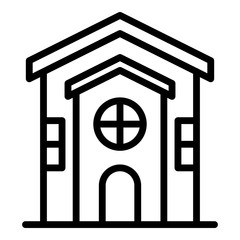 Poster - house view from the front icon. outline house view from the front vector icon for web design isolate