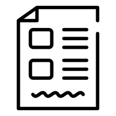 Poster - Test form icon. Outline test form vector icon for web design isolated on white background