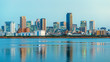© Alisa - beautiful sunset landscape of Osaka city with modern buildings and river, Japan, panorama