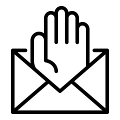 Poster - Welcome letter icon. Outline welcome letter vector icon for web design isolated on white background