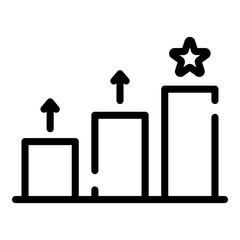 Poster - Rising rating chart icon. Outline rising rating chart vector icon for web design isolated on white background