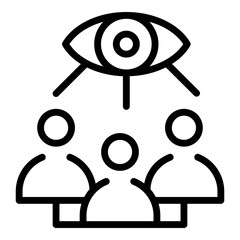 Poster - Monitoring target audience icon. Outline monitoring target audience vector icon for web design isolated on white background