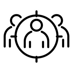 Poster - target audience icon. outline target audience vector icon for web design isolated on white backgroun
