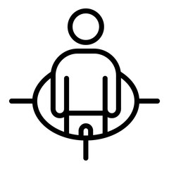 Poster - Human figure in goal icon. Outline human figure in goal vector icon for web design isolated on white background