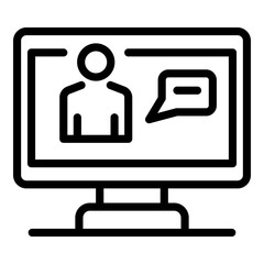 Poster - screen broadcast icon. outline screen broadcast vector icon for web design isolated on white backgro