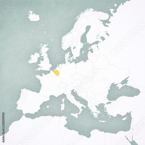 Fotografía Map of Europe - Belgium