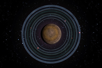 Wall Mural - planet saturn galaxy 3d illustration