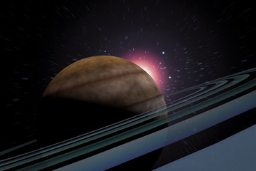 Wall Mural - planet saturn galaxy 3d illustration
