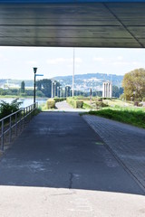 Wall Mural - Radweg unter der Rheinbrücke