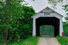 Bowser Ford Covered Bridge On Rural Public Road