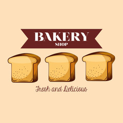 Wall Mural - Toast bread of bakery vector design