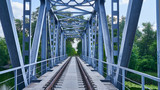 Fototapeta Most - railway rails and bridge elements