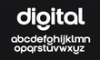 Modern, digital geometric vector font. Full alphabet