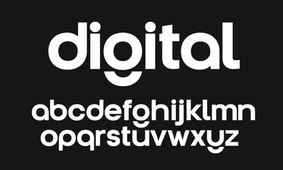 modern, digital geometric vector font. full alphabet