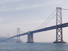 Morning View Of The Bay Bridge From The Ferry
