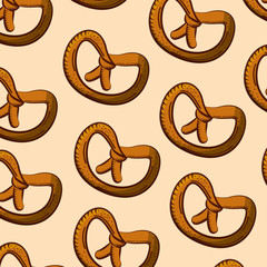 Wall Mural - Bretzels bread of bakery vector design