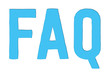 © fewerton - FAQ (Frequently Asked Questions) abbreviation word text in light blue colour  cut out isolated on white background.