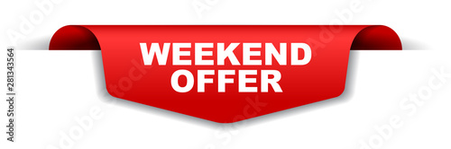 Fotomural red vector banner weekend offer