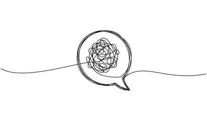 Wall Mural - Continuous line drawing of speech bubbles. price tags, stickers, posters, badges, greeting bubble shaped banners in black and white single line Isolated on white background