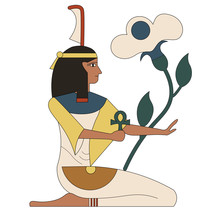 Egyptian Man Simple Illustration On White Background