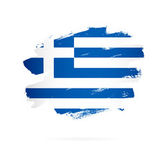 Canvas Print - Greek flag. Vector illustration on white background.