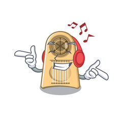 Poster - Listening music egg slicer in the mascot shape