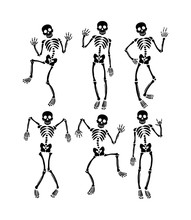 Set Of Dancing Skeletons