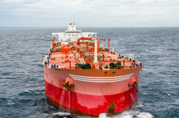 The oil tanker in the high sea