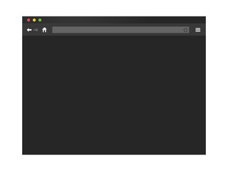 Modern internet browser window. Dark theme interface