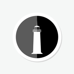 Lighthouse sticker logo, lighthouse icon in trendy design style