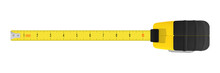 Yellow Carpenter Measuring Tape With An Imperial Units Scale.