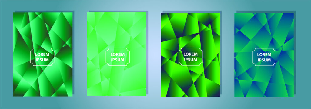 Set of colorful polygonal Vector EPS 10 illustration Gradient Background Texture. Simply geometric pattern. Template for design, banner, flyer, wallpaper, brochure, smartphone screen, mobile app. 