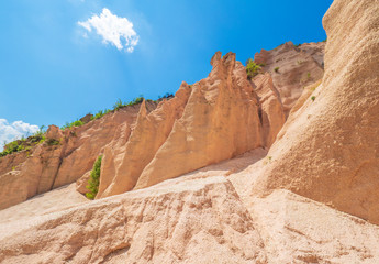 Fiastra lake and Lame Rosse canyon - Naturalistic wild attraction in the Monti Sibillini National Park, province of Macerata, Marche region, central Italy