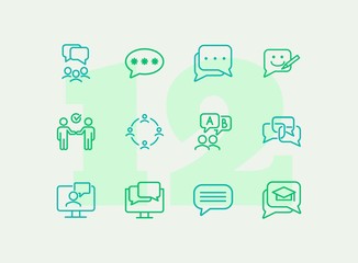 Sticker - Chatting line icon set