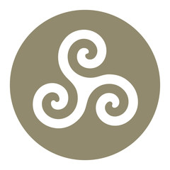 Sticker - Triskelion symbol icon in a brown circle 