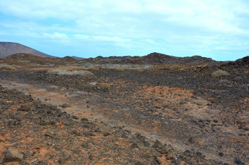 Wall Mural - Desert Volcanic Landscape of Isla de Lobos in Canary Islands