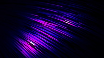 Poster - Abstract animation of colorful neon straws floating on the black background and changing their color. Animation. Dynamic colorful animation on the black background