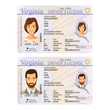 Vector template of sample driver license plastic card for USA Virginia