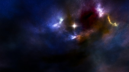 Wall Mural - night sky with stars and nebula