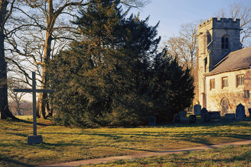 Sticker - Church of England parish church in English village England UK