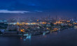 Panorama view of bangkok cityscape at night