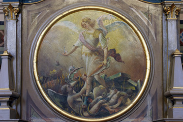 Saint Michael the Archangel, painting in the church of the Saint Peter in Ivanic Grad, Croatia