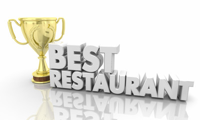 Best Restaurant Review Prize Trophy Award 3d Illustration