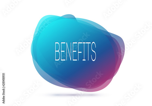Geometric Banner With Inscription Benefits On White Background