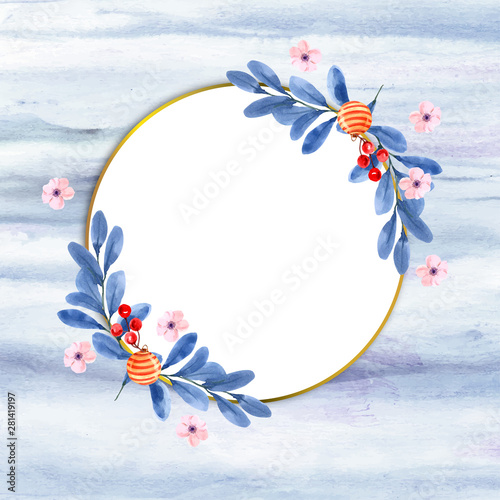 watercolor flowers. floral illustration, Leaf, Botanic composition for weddin...