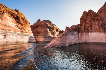 Wall Mural - Sunset. Grandiose cliffs