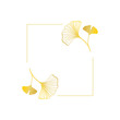 Gold ginkgo leaves frame illustration